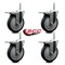 Service Caster 5 Inch Thermoplastic  Rubber Swivel 34 Inch Threaded Stem Caster Set with Total Lock Brake SCC-TSTTL20S514-TPRB-34212-4 - alternate 2